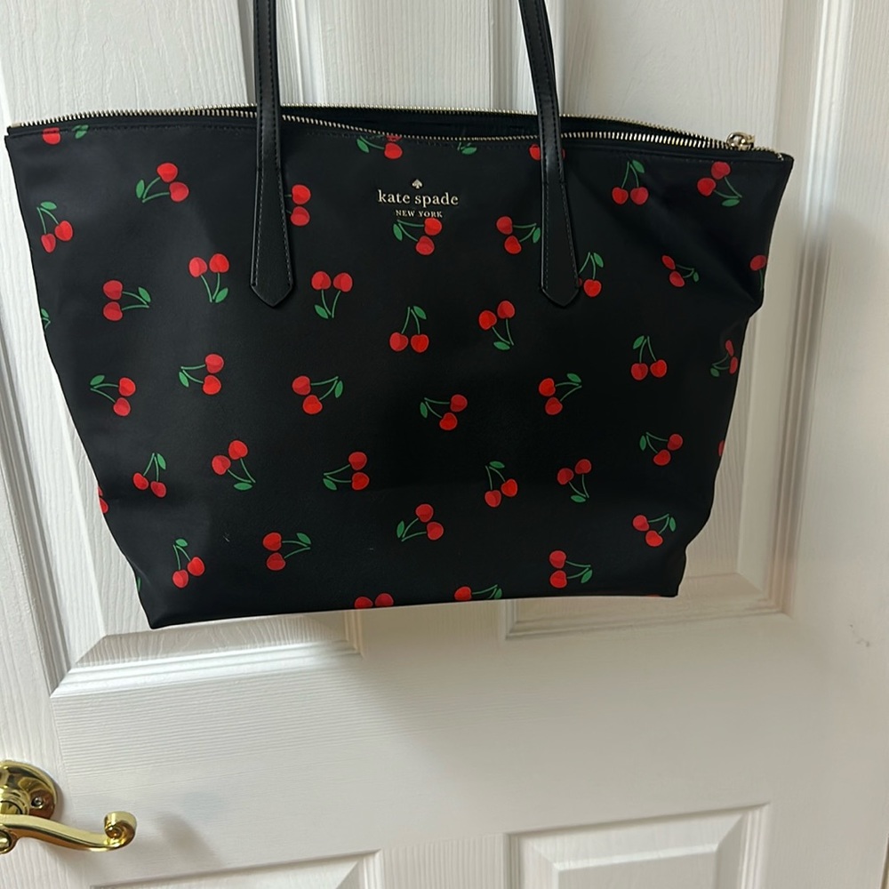 Black and cherries Kate spade purse